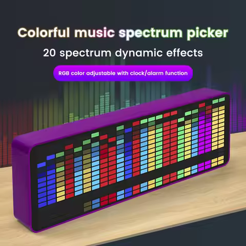 LED Light Stereo Music Spectrum Electronic Clock Voice Rhythm RGB Car Audio Level Indicator VU Meter