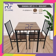 RF Living Dining Table Set with 2 Chairs Home/ Condo Apartment Space Saving 1 + 2 Dining Set/ Meja m