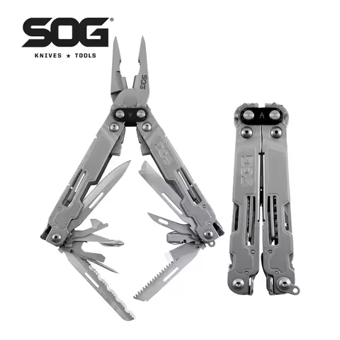 SOG 21 in 1 Professional Multitool w/ Folding Knife, Saw, Screwdriver Sets, Multifunctional Pliers H
