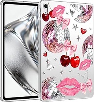 for iPad Pro 13-inch (M4) 2024,Coquette Bowknot Cherry Crystal Clear Case,Slim Lightweight Anti-Scra