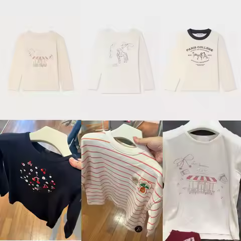 Pre-sale(ship September) 2026 Bp Autumn Kids Long Sleeve T-shirts for Girls Baby Boys Cotton Clothes