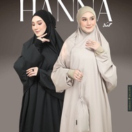 HANNA Telekung Jubah Premium 1 Piece by Emerald Exclusive | Travel Umrah Mix Cotton Terawih Raya