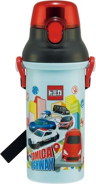 Skater - 日本製 Skater Tomica 汽車 超輕一按式 0.48L 480ml 水壺可以直接飲用 抗菌水 水瓶 壺 帶姓名貼紙 平行進口 (with name sticker)