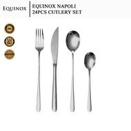 Equinox 18/10 Cutlery Set Stainless Steel Spoon Fork Knife - Napoli (24 Pcs)