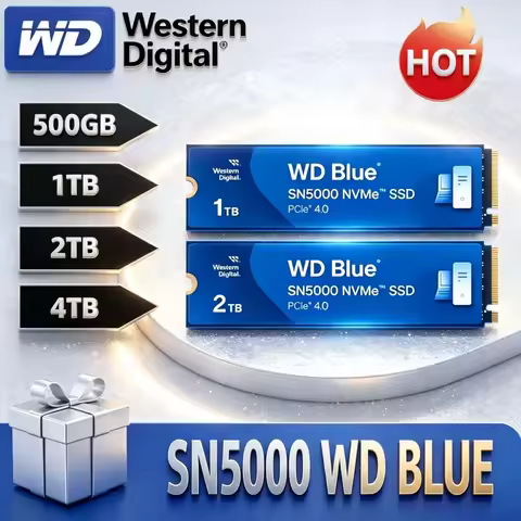 Cost-effective WD Blue SN5000 M.2 2280 PCIe Gen4.0 NVMe Internal SSD 1TB 2TB Fast Storage For Gaming