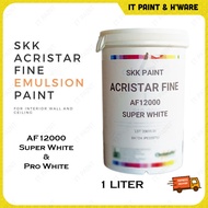 1 Liter SKK Paint Acristar Fine AF12000 Super White Pro White 1L Emulsion Indoor Wall Paint for Interior Wall and Ceiling Cat