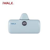 【iWALK】Pro 五代 Type-C 快充數顯版 直插式口袋電源 行動電源 4800mAh(安卓/iPhone15適用)-寶寶藍
