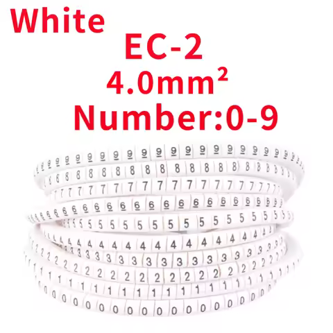 Pre-Printed White Cable Marker Sleeves 4.0sqmm, Numbered Cable Sleeves for Wire Identification, Elec