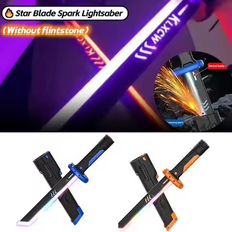 Star Blade Spark Lightsaber Colorful Streamer Glowing Sword Toys with Spark & Smoke Effect Sword Pro