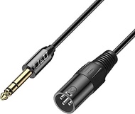 J&D XLR To TRS 6.35mm (1/4 inch) Cable, TRS 6.35mm (1/4 inch) To XLR Male To Male Cable - 9 Feet