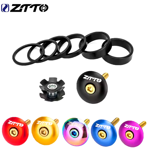 ZTTO 1 Set MTB Bike 2 5 10mm Headset Stem Spacer Front Fork Washer Top Tube Cap Headset Star Nut for