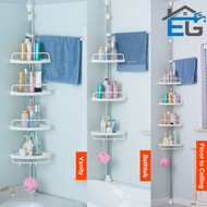 2.6m 3.2m Adjustable 4 Tier Bathroom Rack Bathroom Corner Toilet Kitchen Shelf Stainless Steel Stora