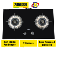 Zanussi Built-In Hob (76CM/9.0kW) 2-Burners Matt Enamel Pan Support Tempered Glass Top Gas Hob ZHG7205BA