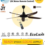 CEILING FAN DC MOTOR ECOLUXE MODEL 523 52" 5 BLADES WITH REMOTE CONTROL