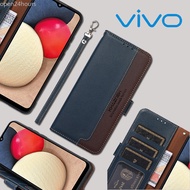 Vivo Y02t Y17s Y17s Y27 Y36 Y78 Y02 Y35 Y16 Y22s Y02s Y76 Y15s Y33s/Y21/Y21s Y72 Y20s/Y20 Y31 Y12/Y17/Y15 New classic wallet Case Leather Flip covered case with hand strap