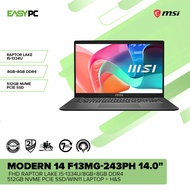 EasyPC | MSI Modern 14 F13MG-243PH 14.0" FHD Raptor Lake i5-1334U/8GB+8GB DDR4/512GB/ Laptop + H&S