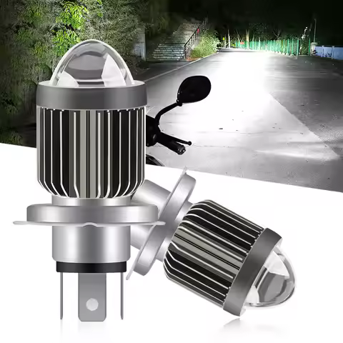 1PC H4 LED Motorcycle Lights H6 BA20D P15D 100W CSP Lens High Low Beam Headlamps Motorbike Accessori