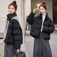 冬季短款洋氣羽絨服寬鬆女秋冬白鴨絨外套配披肩ME59