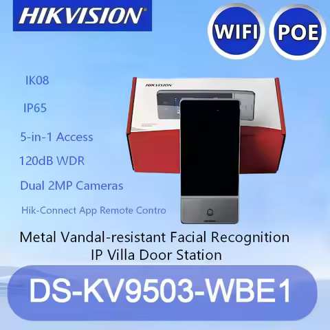 Hikvision DS-KV9503-WBE1 DS-KABV9503-RS 4.3inch 2MP Face Recognition PoE WiFi IP65 Outdoor Video Int