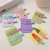 2pcs Juice Series Hair Clip Cute Grape Watermelon Makeup Clip Seamless Hairpin Hair Accessories Glit