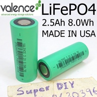 USA Valence LiFePO4 3.2v 3.6V IFR 26650 PC 2500mAh Rechargeable High Drain power battery 100A solar 