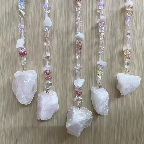 2023 New Natural Agate Dream Catcher 7 Chakra Color Gemstone Moon Gem Garden Living Room Decoration 