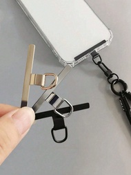 1pc Ultra-Thin High-Quality Metal Mobile Phone Gasket Mobile Phone Lanyard Connector, High-Grade Met