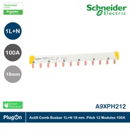 Schneider Electric Acti9 Comb Busbar 1L+N 18mm. Pitch 12 Modules 100A | A9XPH212 PlugOn