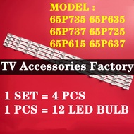 4PCS TCL 65P735 65P635 65P737 65P725 65P615 65P637 65" TV LED Backlight plug and play