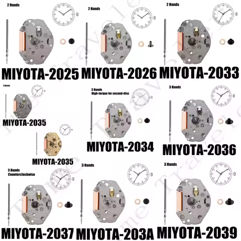 Japan 2025 2026 2035 2036 2039 2033 203A 2037 Movement Miyota 2035 movement 2 hands 3 hands quartz m
