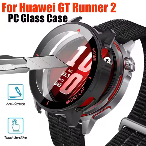 For Huawei Watch GT Runner 2 Watch Case+Tempered Glass PC Hard Cover With Screen Protector Film Shel