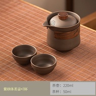 ชุดชาเซ็ต Zisha Handmade Tea Pot Single Bowl Lid Cup Anti-Scalding Home Use Gongfu Tea Set Quick Gue
