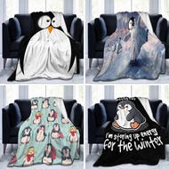 Funny Penguin Face Blanket Bed Blanket As Bedspread/Coverlet/Bed Cover Soft, Lightweight Throw Blank