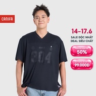 Adult unisex t-shirt V-neckshort sleeve with Vietnamese motifs 30.4 loose boxy form CANIFA S 5TS26S0