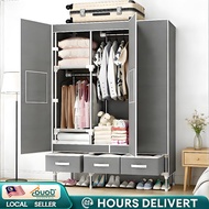 Wardrobe Almari Baju Rak Baju Clothes Organizer with drawer Storage Rack Cabinet Clothes Rack Cupboa
