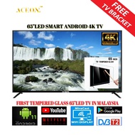 ACEON 65" inch FRAMELESS ULTRA HD LED Smart Android TV | Free Wall Mount Bracket Andriod 11