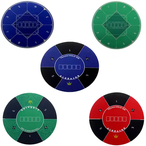 Portable Texas Poker Round Rubber Table Mat Entertainment Professional Casino Mat Mahjong Board Game