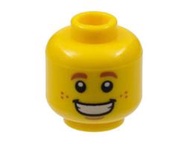 【樂高大補帖】LEGO 樂高 黃色 熱狗小販 微笑 人偶包 人頭 人偶頭【3626cpb1815/71018】MD-18