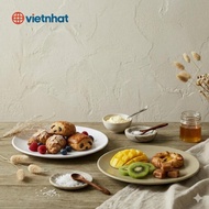 Viet Nhat 5-size smooth virtual round plate 18,21,24,27,31 cm for restaurants, wedding parties, eate