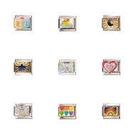 FMTTM Italian Charm Links Beads Stainless Steel Bracelet Jewelry(FA501-FA509)