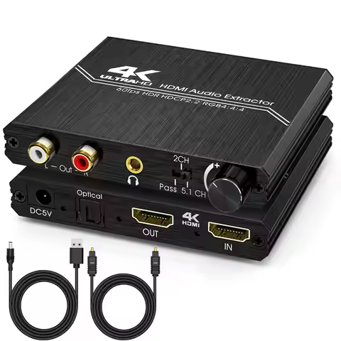 4K 60HZ HDMI 2.0 Audio Extractor Optical TOSLINK SPDIF 5.1CH R/L 4K HDMI to SPDIF+R/L+3.5MM 18Gpbs H