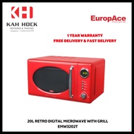 EUROPACE EMW3202T DIGITAL RETRO  20L MICROWAVE WITH GRILL - 1 YEAR MANUFACTURER WARRANTY + FREE DELIVERY