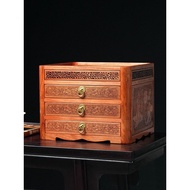 Rosewood Pu'er Tea Box Unpainted Mahogany Tea Cake Storage Box Solid Wood Chinese Tea Storage Rack S