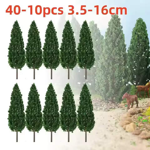 40-10pcs Model Trees 3D Landscape Artificial Miniature Tree Scenery Decoration Model Willow Trees La