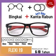 Flexi 19 Kaca Mata Anti Biru Gajet Untuk Kanak-Kanak Anti Blue Light Glasses For Kid Gaming Screen G
