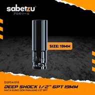 MATA SABETZU Deep Impact Socket Bit 1/2" 6PT 19mm Unit - Long Socket Impact Wrench Bit - Deep Wall S