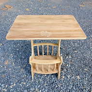 โต๊ะกระเช้าสีดาโต๊ะวางของโต๊ะข้างไซส์ใหญ่ขนาด กว้าง70cm ลึก50cm สูง72cm ทำจากไม้สักทอง