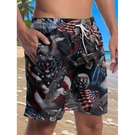 Ready Stock Fast Shipping insladaza3d Printed Men Summer Beach Pants American Hawaii Sports Pants Am