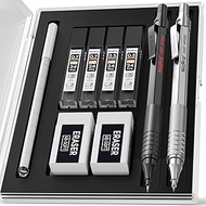 Nicpro 2 PCS Mechanical Pencils 0.5mm & 0.7 mm with Case, MP1000 Metal Artist Pencil Set with 6 Tube