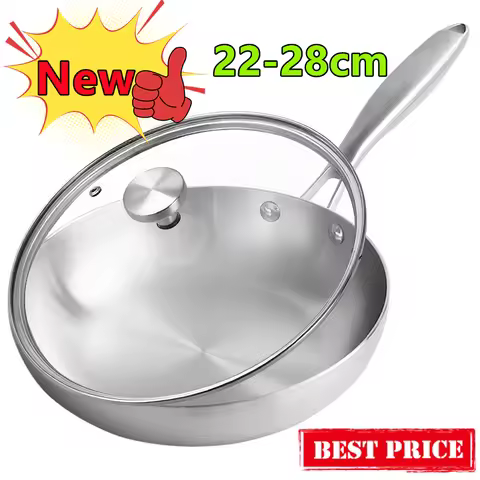 New Frying Pan 304 Stainless Steel Cooking Pots for Kitchen Professional Grade Pans for Cooking Tool